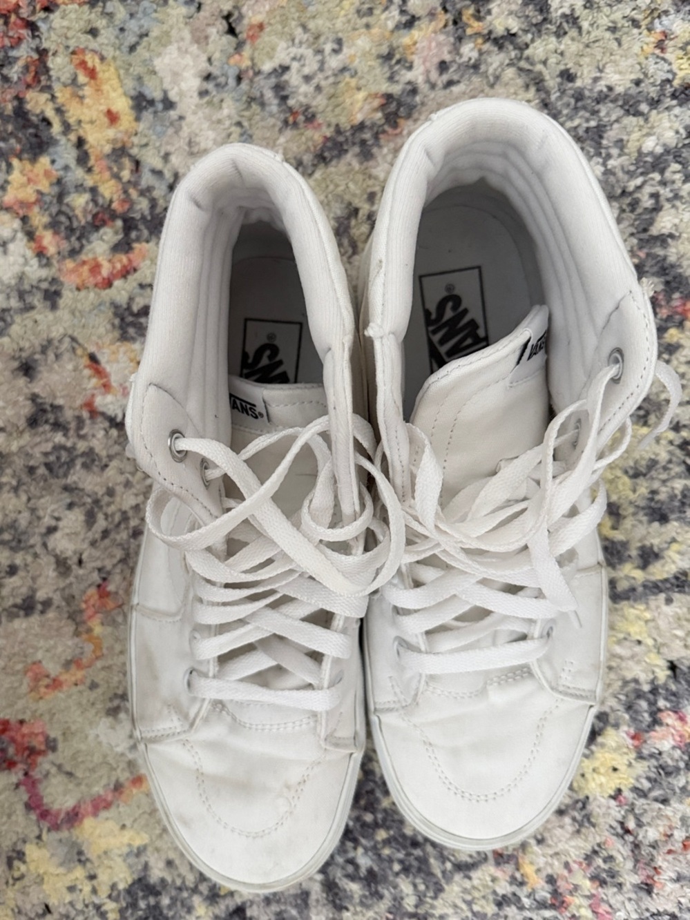 Vans White High-Top Canvas Sneakers